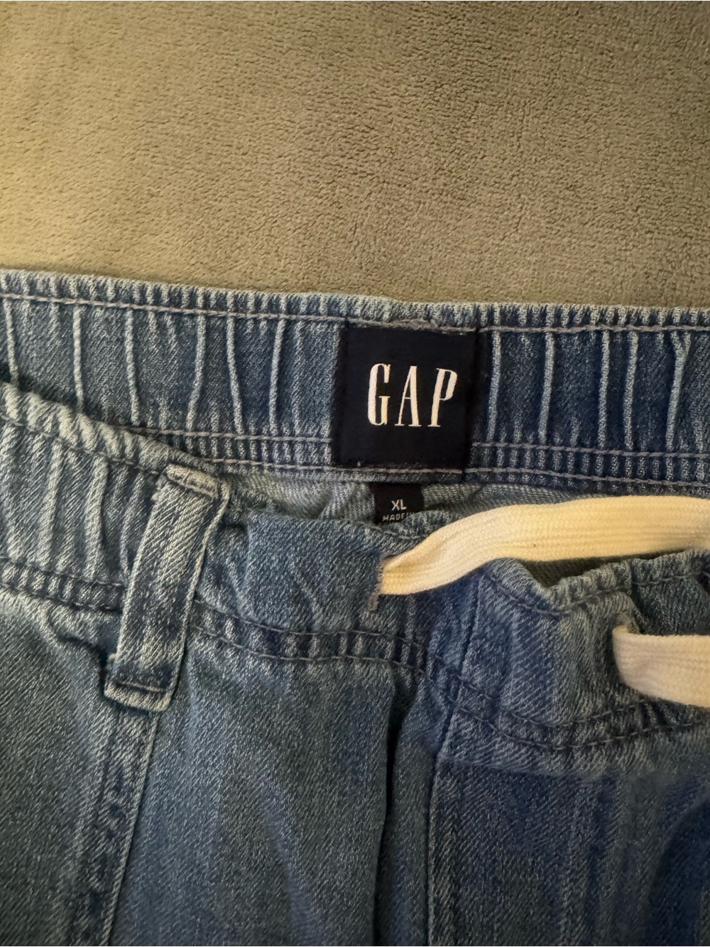 GAP Medium Blue Denim Drawstring Pants